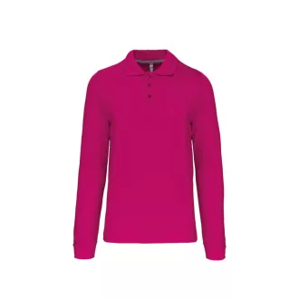   Férfi hosszú ujjú galléros piké póló, Kariban KA243, Fuchsia-S