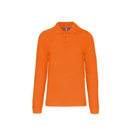Férfi hosszú ujjú galléros piké póló, Kariban KA243, Orange-XL