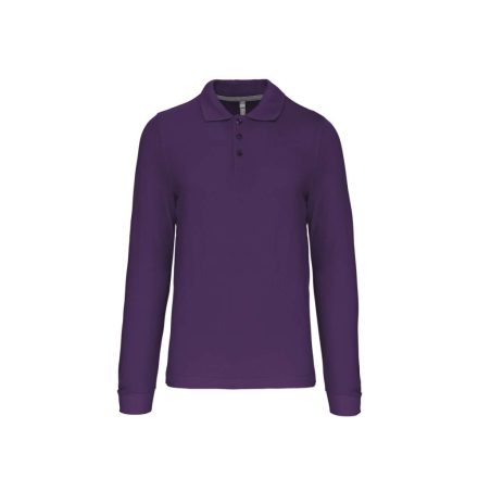 Férfi hosszú ujjú galléros piké póló, Kariban KA243, Purple-L