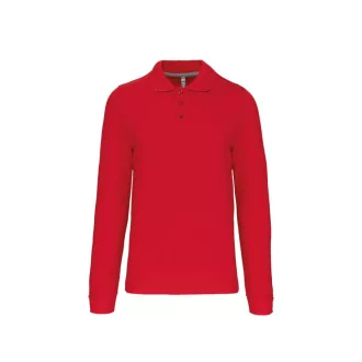   Férfi hosszú ujjú galléros piké póló, Kariban KA243, Red-4XL