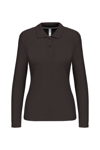 Női hosszú ujjú galléros piké póló, Kariban KA244, Dark Grey-S