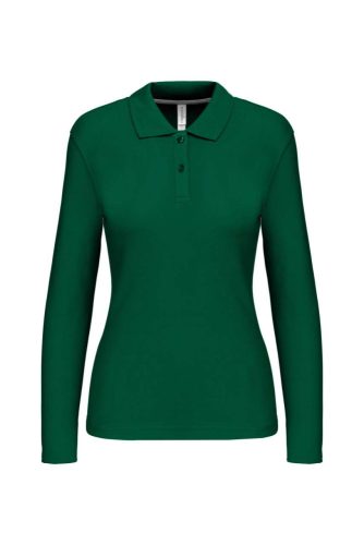 Női hosszú ujjú galléros piké póló, Kariban KA244, Kelly Green-S