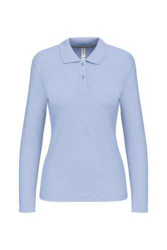 Női hosszú ujjú galléros piké póló, Kariban KA244, Sky Blue-3XL