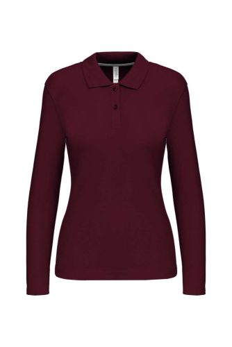 Női hosszú ujjú galléros piké póló, Kariban KA244, Wine-S