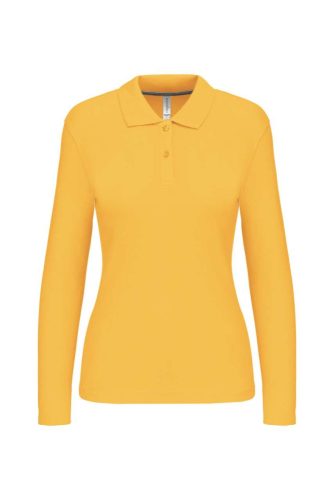 Női hosszú ujjú galléros piké póló, Kariban KA244, Yellow-2XL