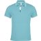 Férfi galléros piké póló, kontrasztcsíkos szélekkel, Kariban KA245, Light Turquoise/White/Navy-2XL