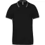 Férfi kontrasztcsíkos rövid ujjú galléros piké póló, Kariban KA250, Black/Light Grey/White-2XL