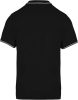 Férfi kontrasztcsíkos rövid ujjú galléros piké póló, Kariban KA250, Black/Light Grey/White-M