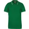 Férfi kontrasztcsíkos rövid ujjú galléros piké póló, Kariban KA250, Kelly Green/Light Grey/White-L
