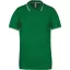 Férfi kontrasztcsíkos rövid ujjú galléros piké póló, Kariban KA250, Kelly Green/Light Grey/White-L