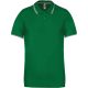 Férfi kontrasztcsíkos rövid ujjú galléros piké póló, Kariban KA250, Kelly Green/Light Grey/White-S