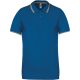 Férfi kontrasztcsíkos rövid ujjú galléros piké póló, Kariban KA250, Light Royal Blue/Yellow/White-3XL