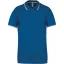 Férfi kontrasztcsíkos rövid ujjú galléros piké póló, Kariban KA250, Light Royal Blue/Yellow/White-L