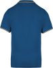 Férfi kontrasztcsíkos rövid ujjú galléros piké póló, Kariban KA250, Light Royal Blue/Yellow/White-M