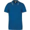 Férfi kontrasztcsíkos rövid ujjú galléros piké póló, Kariban KA250, Light Royal Blue/Yellow/White-S