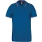 Férfi kontrasztcsíkos rövid ujjú galléros piké póló, Kariban KA250, Light Royal Blue/Red/White-S