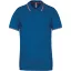 Férfi kontrasztcsíkos rövid ujjú galléros piké póló, Kariban KA250, Light Royal Blue/Red/White-S