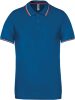 Férfi kontrasztcsíkos rövid ujjú galléros piké póló, Kariban KA250, Light Royal Blue/Red/White-XL