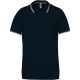 Férfi kontrasztcsíkos rövid ujjú galléros piké póló, Kariban KA250, Navy/Light Grey/White-M