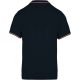 Férfi kontrasztcsíkos rövid ujjú galléros piké póló, Kariban KA250, Navy/Red/White-3XL
