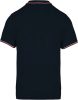 Férfi kontrasztcsíkos rövid ujjú galléros piké póló, Kariban KA250, Navy/Red/White-S
