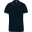 Férfi kontrasztcsíkos rövid ujjú galléros piké póló, Kariban KA250, Navy/Wine/White-2XL