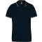 Férfi kontrasztcsíkos rövid ujjú galléros piké póló, Kariban KA250, Navy/Wine/White-L