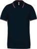 Férfi kontrasztcsíkos rövid ujjú galléros piké póló, Kariban KA250, Navy/Wine/White-XL