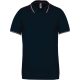 Férfi kontrasztcsíkos rövid ujjú galléros piké póló, Kariban KA250, Navy/Wine/White-XL