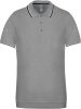 Férfi kontrasztcsíkos rövid ujjú galléros piké póló, Kariban KA250, Oxford Grey/Navy/White-L