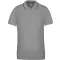 Férfi kontrasztcsíkos rövid ujjú galléros piké póló, Kariban KA250, Oxford Grey/Navy/White-M