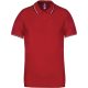 Férfi kontrasztcsíkos rövid ujjú galléros piké póló, Kariban KA250, Red/Navy/White-3XL