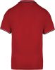 Férfi kontrasztcsíkos rövid ujjú galléros piké póló, Kariban KA250, Red/Navy/White-3XL