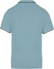 Férfi kontrasztcsíkos rövid ujjú galléros piké póló, Kariban KA250, Sky Blue/Navy/White-M