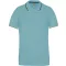 Férfi kontrasztcsíkos rövid ujjú galléros piké póló, Kariban KA250, Sky Blue/Navy/White-S