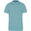 Férfi kontrasztcsíkos rövid ujjú galléros piké póló, Kariban KA250, Sky Blue/Navy/White-S