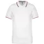 Férfi kontrasztcsíkos rövid ujjú galléros piké póló, Kariban KA250, White/Navy/Red-2XL