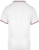 Férfi kontrasztcsíkos rövid ujjú galléros piké póló, Kariban KA250, White/Navy/Red-L