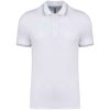 Férfi kontrasztcsíkos rövid ujjú galléros piké póló, Kariban KA250, White/Sky Blue/Light Grey-3XL