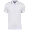 Férfi kontrasztcsíkos rövid ujjú galléros piké póló, Kariban KA250, White/Sky Blue/Light Grey-3XL