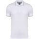 Férfi kontrasztcsíkos rövid ujjú galléros piké póló, Kariban KA250, White/Sky Blue/Light Grey-3XL