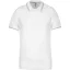 Férfi kontrasztcsíkos rövid ujjú galléros piké póló, Kariban KA250, White/Sky Blue/Light Grey-M