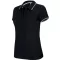 Női kontrasztcsíkos rövid ujjú galléros piké póló, Kariban KA251, Black/Light Grey/White-XS