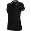 Női kontrasztcsíkos rövid ujjú galléros piké póló, Kariban KA251, Black/Light Grey/White-XS