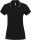 Női kontrasztcsíkos rövid ujjú galléros piké póló, Kariban KA251, Black/Red/White-L