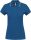 Női kontrasztcsíkos rövid ujjú galléros piké póló, Kariban KA251, Light Royal Blue/Yellow/White-M