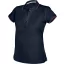 Női kontrasztcsíkos rövid ujjú galléros piké póló, Kariban KA251, Navy/Red/White-M