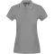 Női kontrasztcsíkos rövid ujjú galléros piké póló, Kariban KA251, Oxford Grey/Navy/White-XS