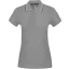 Női kontrasztcsíkos rövid ujjú galléros piké póló, Kariban KA251, Oxford Grey/Navy/White-XS