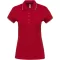 Női kontrasztcsíkos rövid ujjú galléros piké póló, Kariban KA251, Red/Navy/White-XS